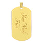 Ten Commandments English Necklace Dog Tag Stainless Steel or 18k Gold w 24" Chain-Express Your Love Gifts