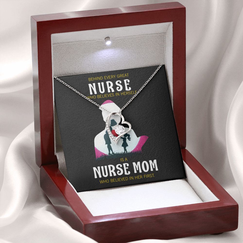 Behind Every Mom Nurse Forever Necklace w Message Card-Express Your Love Gifts