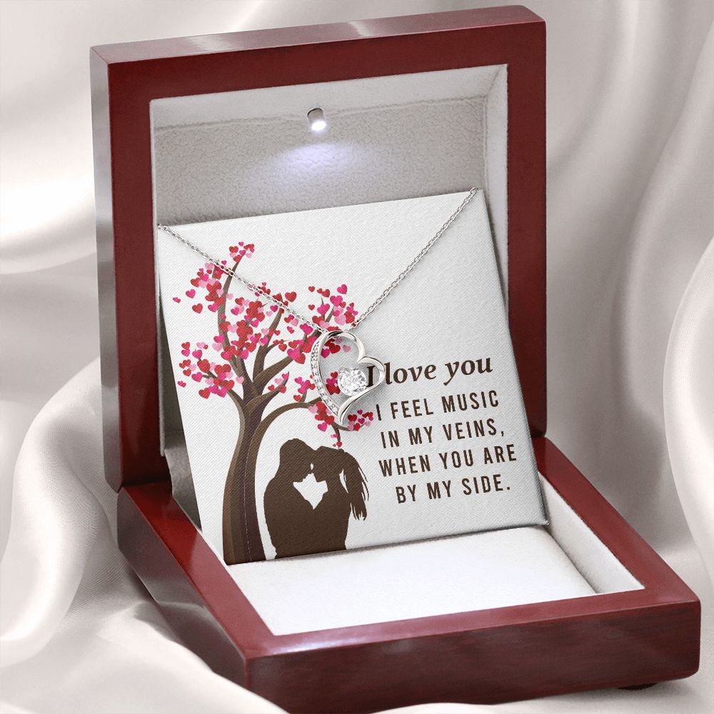 By My Side Forever Necklace w Message Card-Express Your Love Gifts