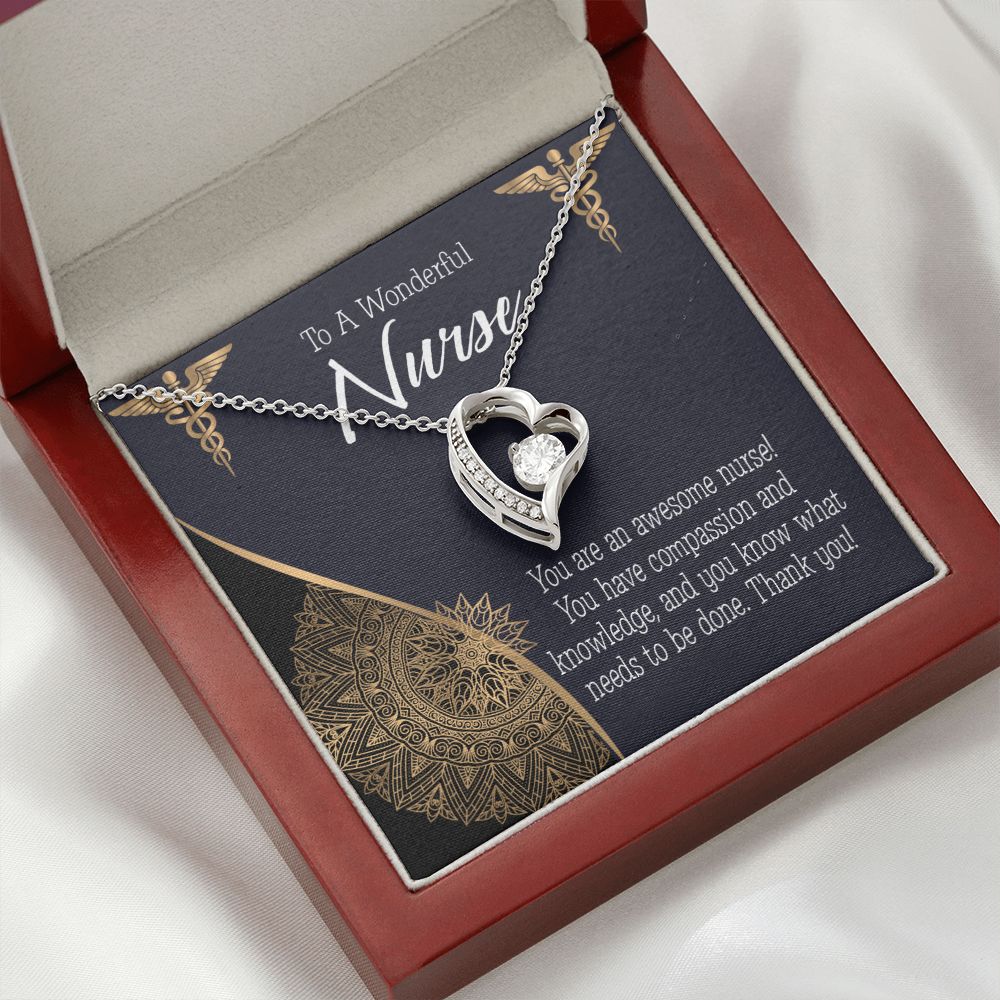 Awesome Nurse Forever Necklace w Message Card-Express Your Love Gifts