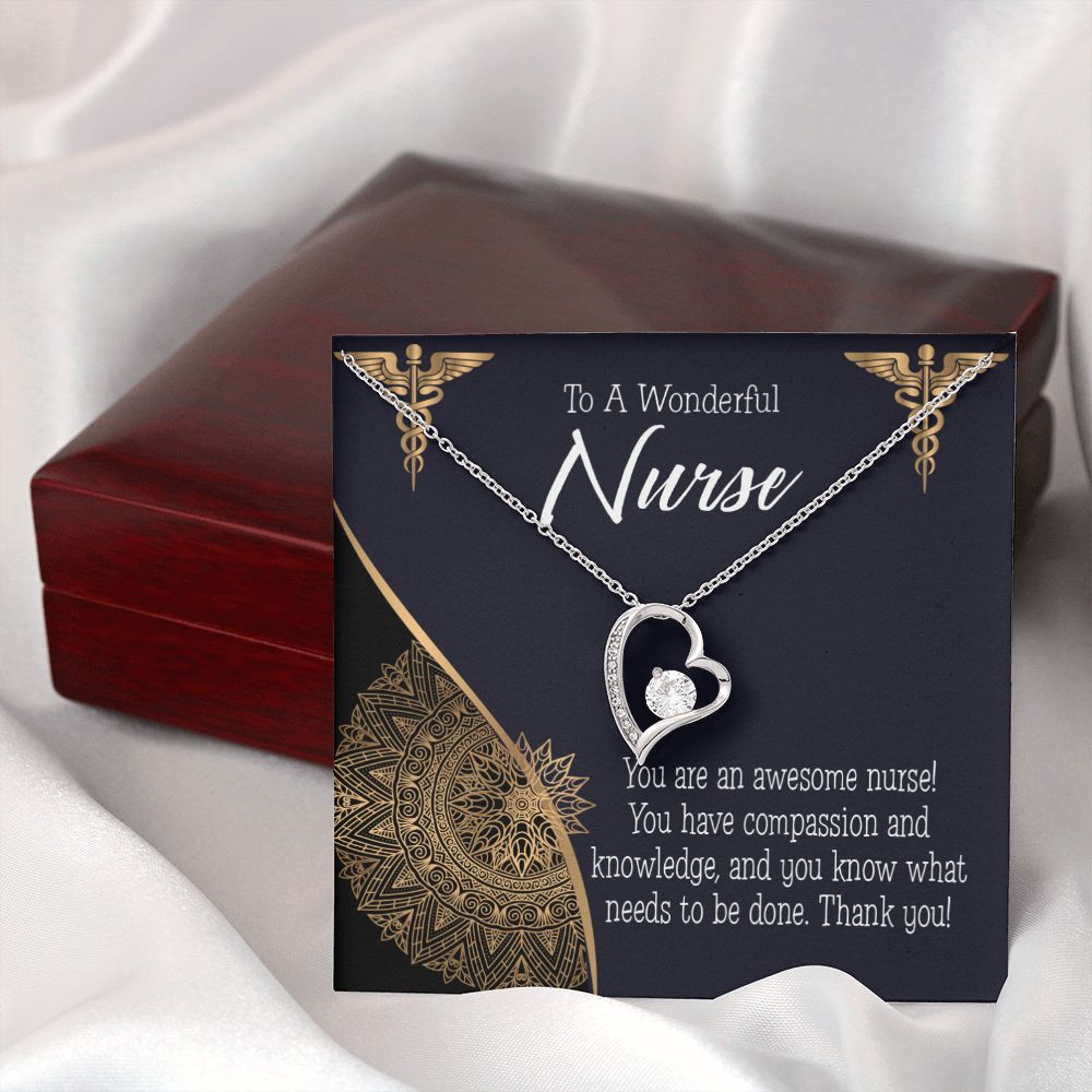 Awesome Nurse Forever Necklace w Message Card-Express Your Love Gifts