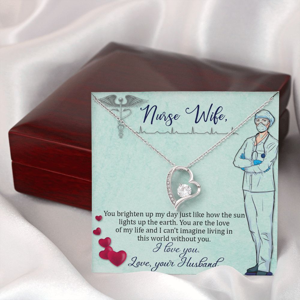 To my Nurse Wife Forever Necklace w Message Card-Express Your Love Gifts