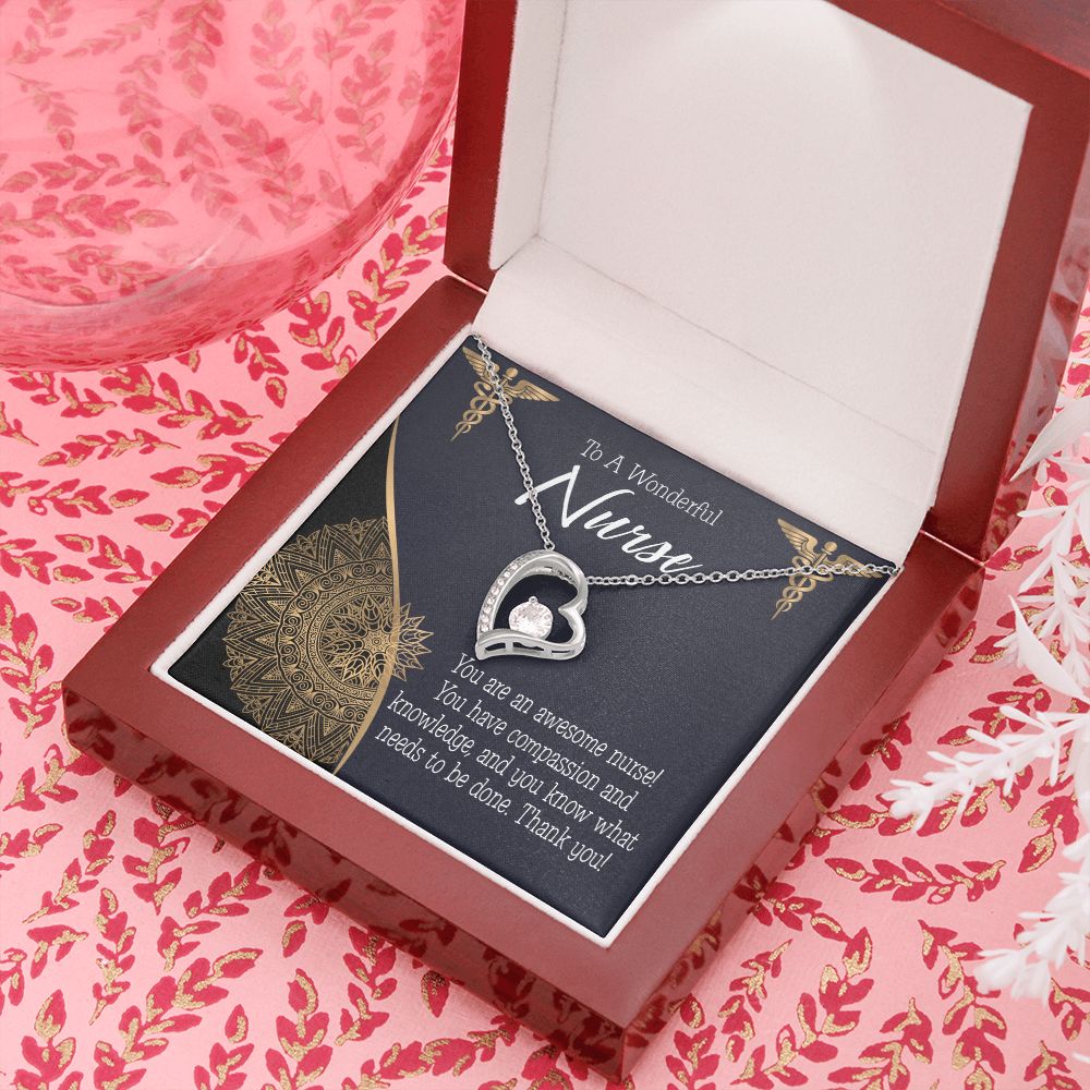 Awesome Nurse Forever Necklace w Message Card-Express Your Love Gifts