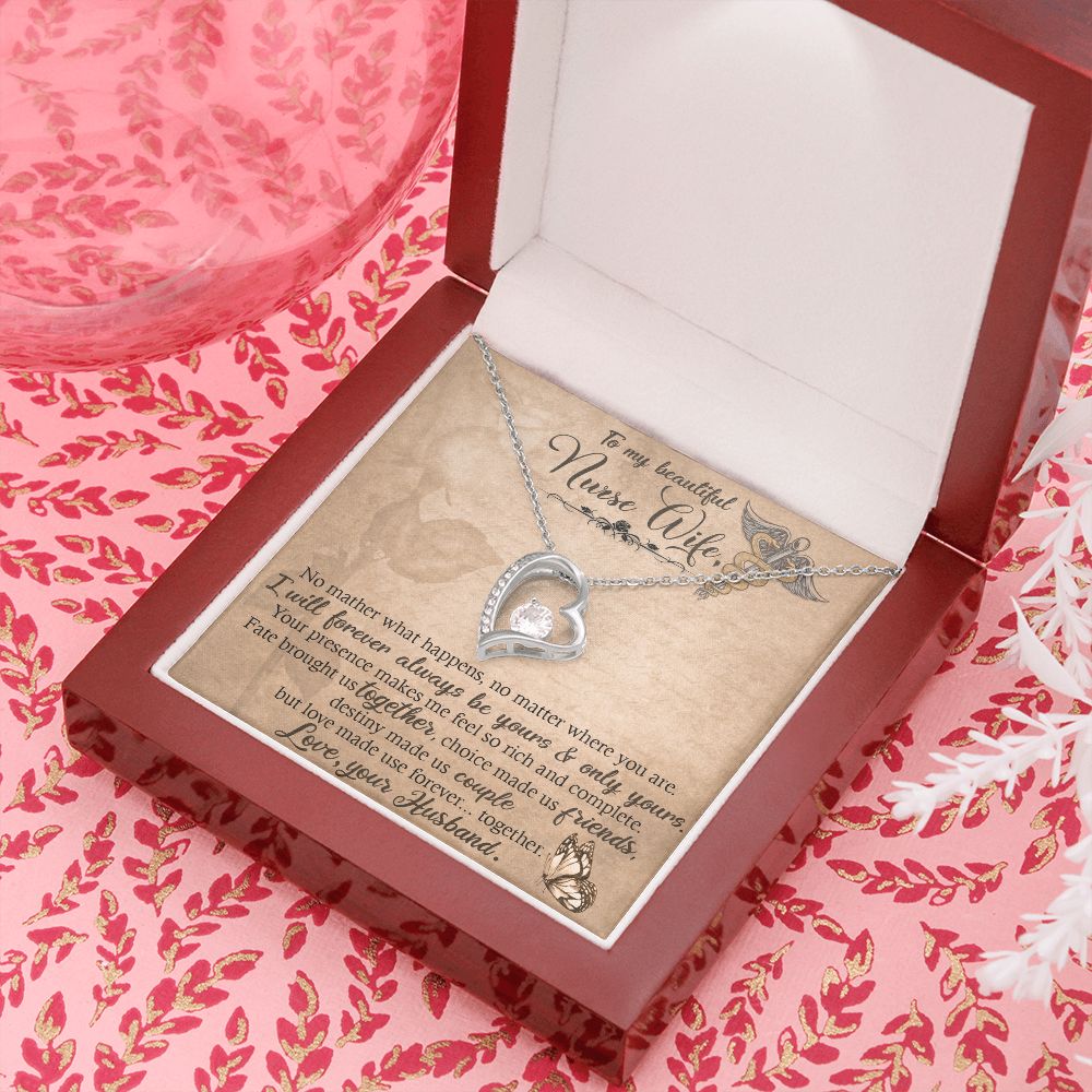 To my Wife Nurse In This Difficult Time Forever Necklace w Message Card-Express Your Love Gifts