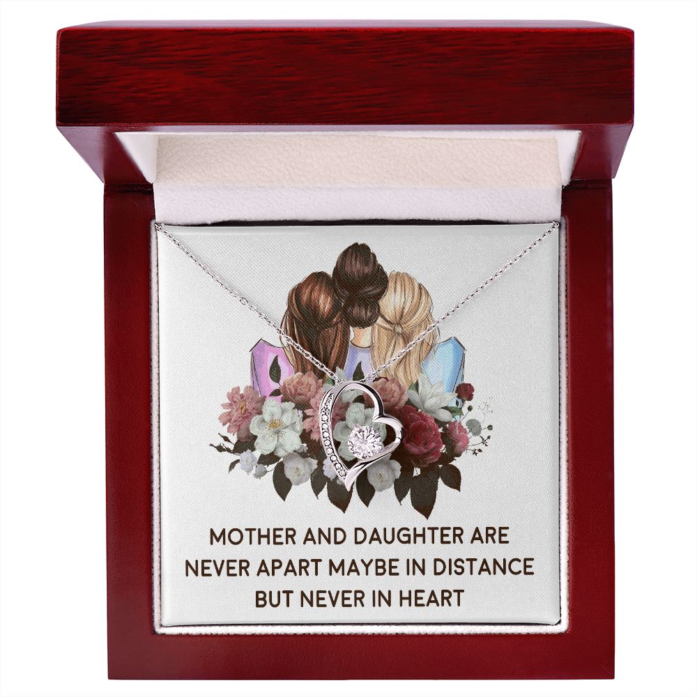 Mother and Daughter Never Apart Forever Necklace w Message Card-Express Your Love Gifts