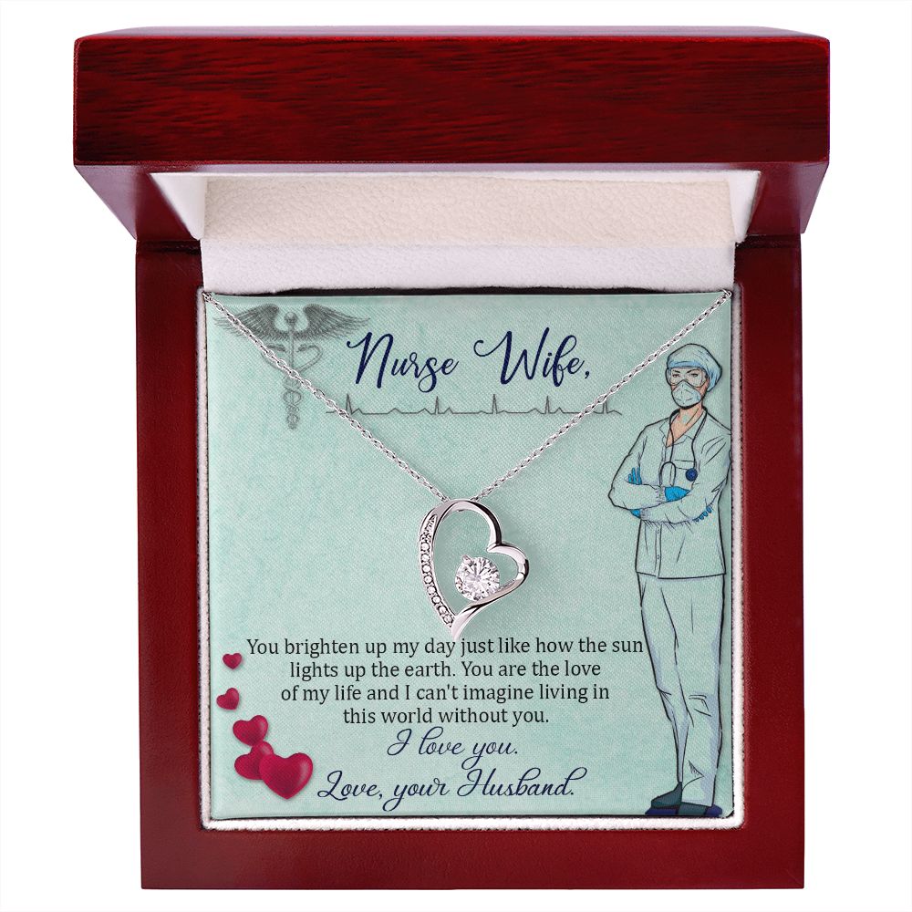 To my Nurse Wife Forever Necklace w Message Card-Express Your Love Gifts