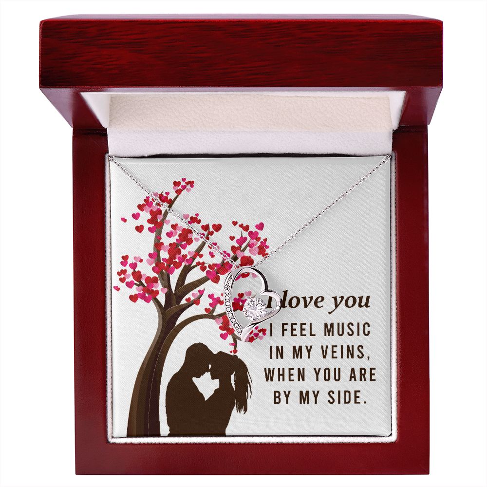 By My Side Forever Necklace w Message Card-Express Your Love Gifts