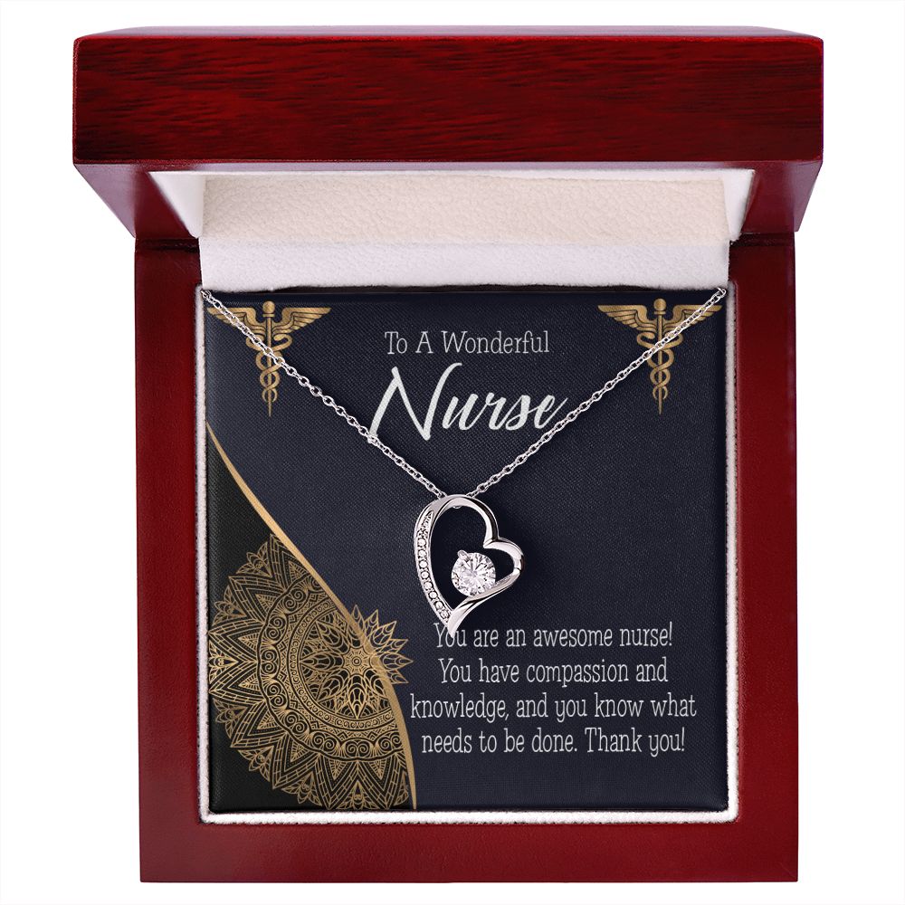 Awesome Nurse Forever Necklace w Message Card-Express Your Love Gifts