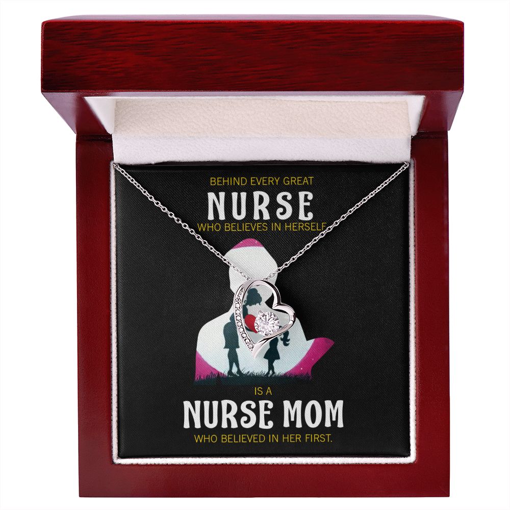 Behind Every Mom Nurse Forever Necklace w Message Card-Express Your Love Gifts