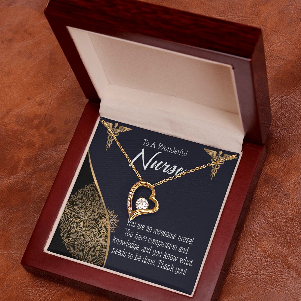 Awesome Nurse Forever Necklace w Message Card-Express Your Love Gifts