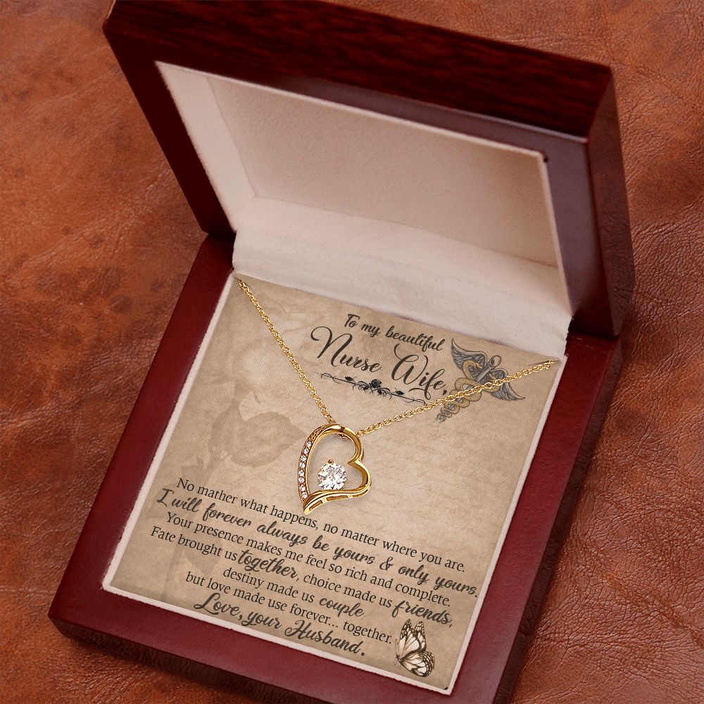 To my Wife Nurse In This Difficult Time Forever Necklace w Message Card-Express Your Love Gifts