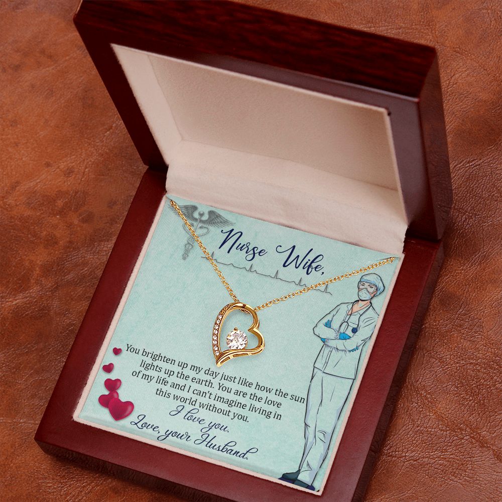 To my Nurse Wife Forever Necklace w Message Card-Express Your Love Gifts