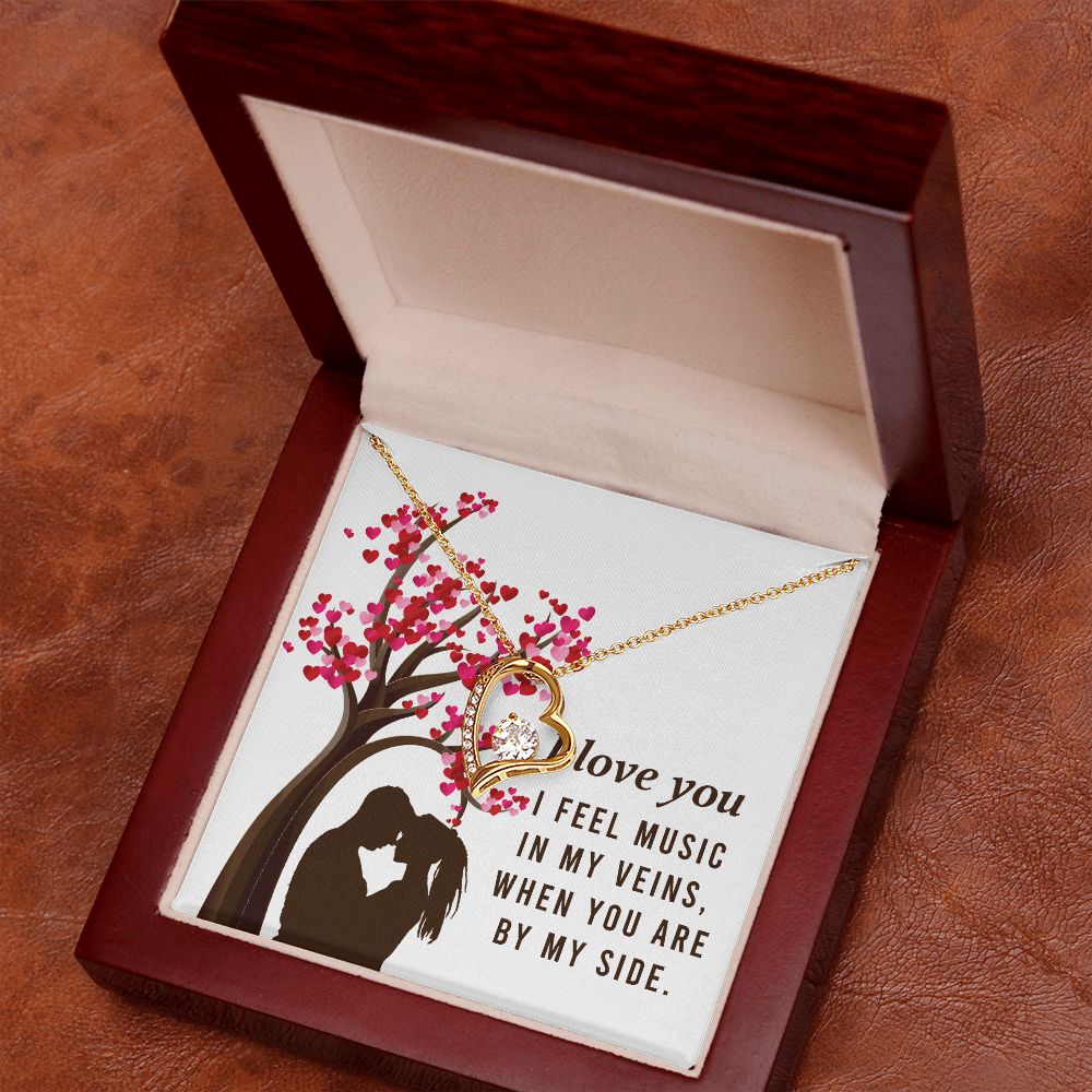 By My Side Forever Necklace w Message Card-Express Your Love Gifts