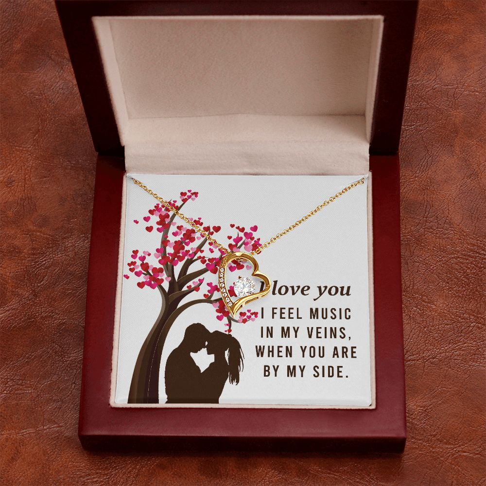 By My Side Forever Necklace w Message Card-Express Your Love Gifts