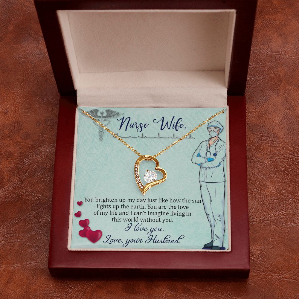 To my Nurse Wife Forever Necklace w Message Card-Express Your Love Gifts