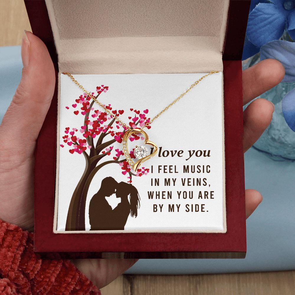 By My Side Forever Necklace w Message Card-Express Your Love Gifts