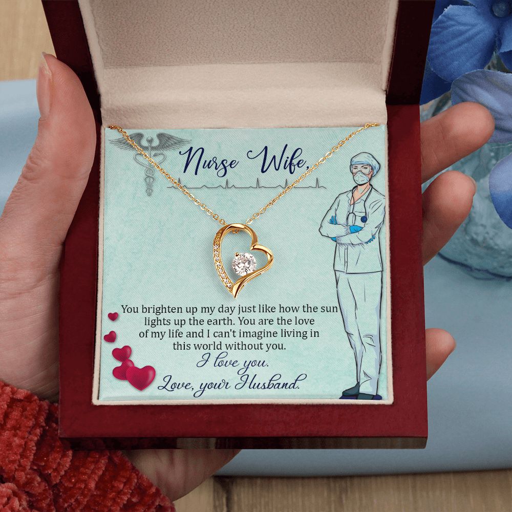 To my Nurse Wife Forever Necklace w Message Card-Express Your Love Gifts