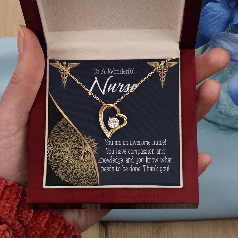 Awesome Nurse Forever Necklace w Message Card-Express Your Love Gifts