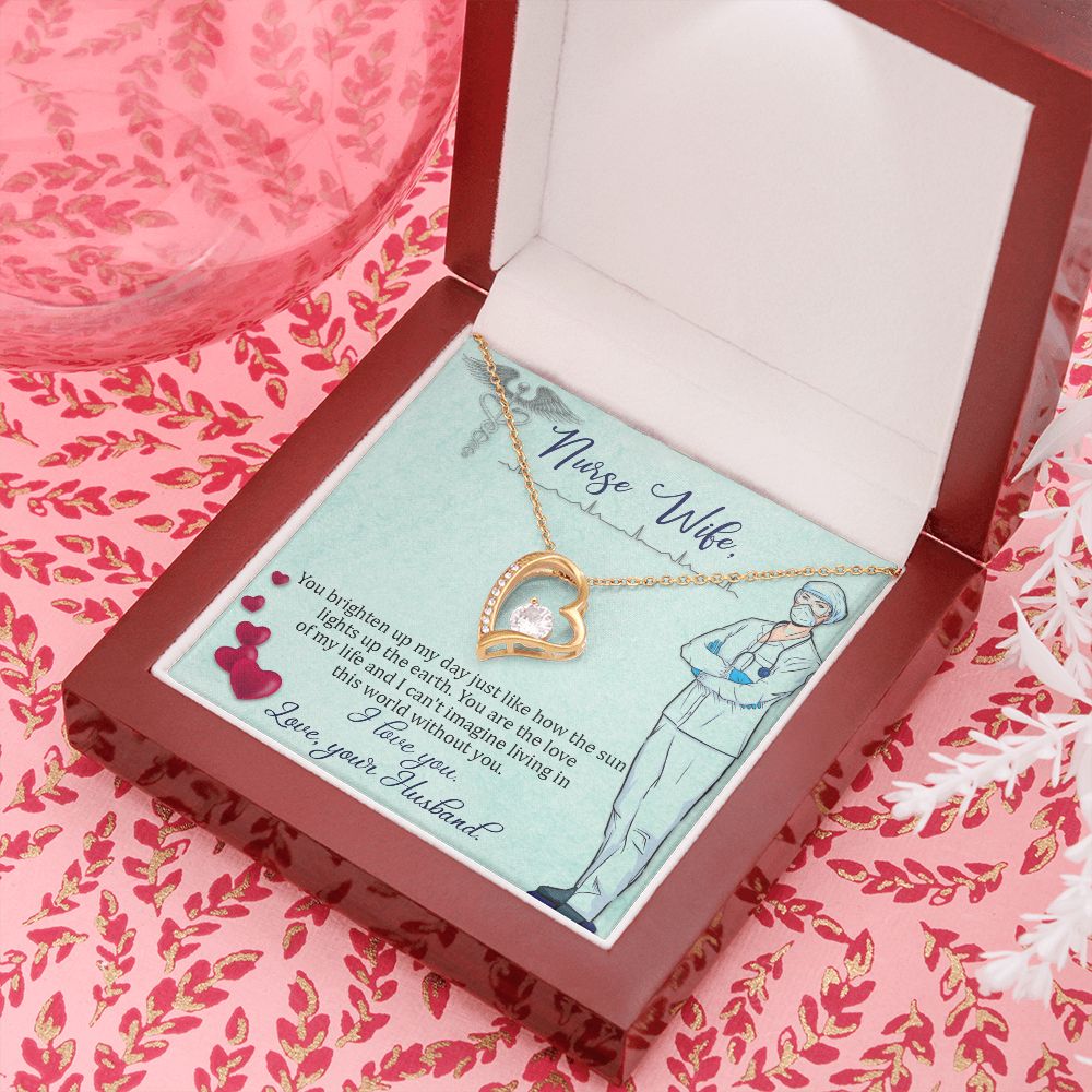 To my Nurse Wife Forever Necklace w Message Card-Express Your Love Gifts