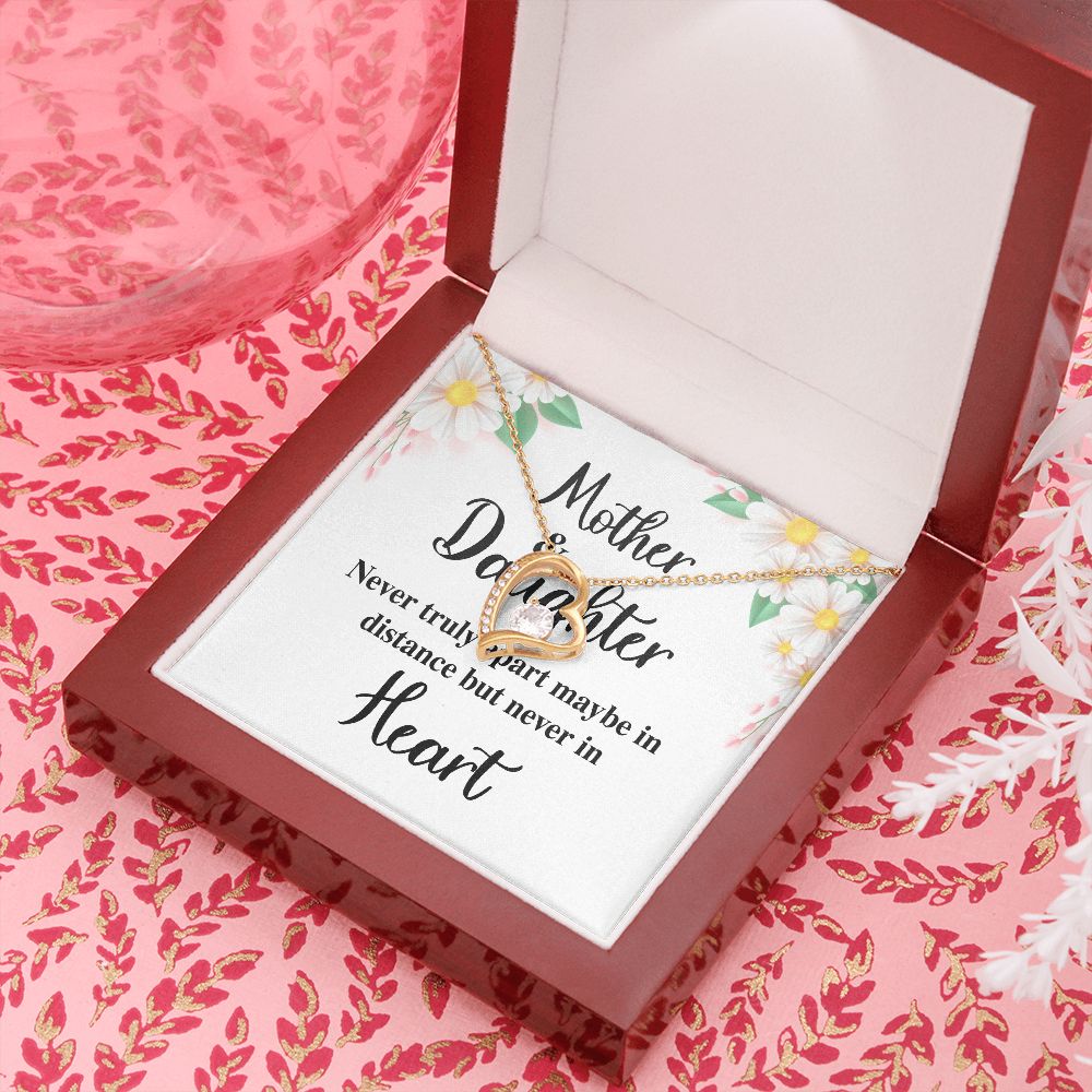 Mother and Daughter Never Truly Apart Forever Necklace w Message Card-Express Your Love Gifts