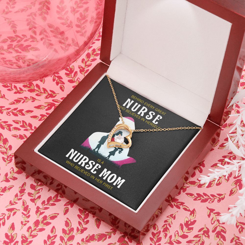 Behind Every Mom Nurse Forever Necklace w Message Card-Express Your Love Gifts