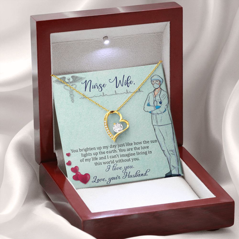 To my Nurse Wife Forever Necklace w Message Card-Express Your Love Gifts