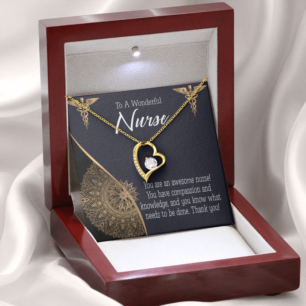 Awesome Nurse Forever Necklace w Message Card-Express Your Love Gifts