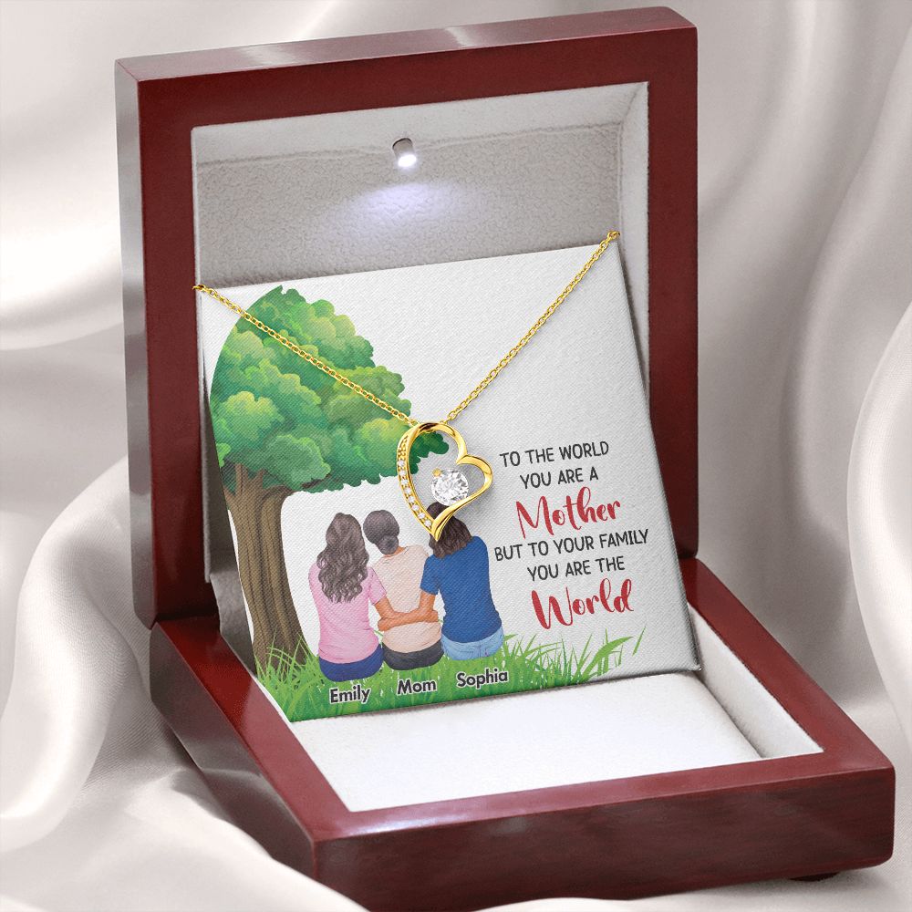 To The World You Are a Mother Forever Necklace w Message Card-Express Your Love Gifts