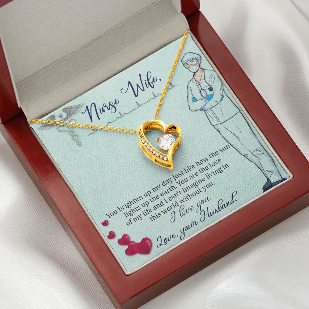 To my Nurse Wife Forever Necklace w Message Card-Express Your Love Gifts