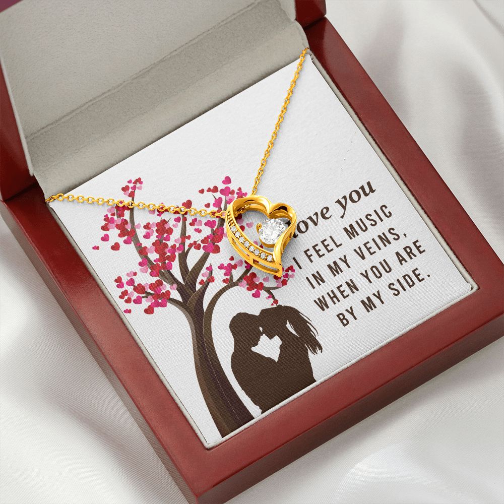 By My Side Forever Necklace w Message Card-Express Your Love Gifts