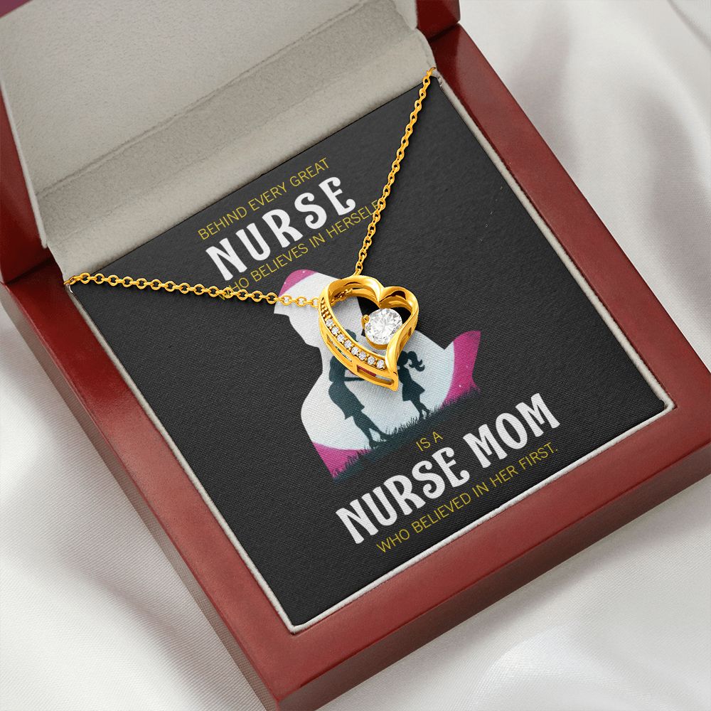 Behind Every Mom Nurse Forever Necklace w Message Card-Express Your Love Gifts