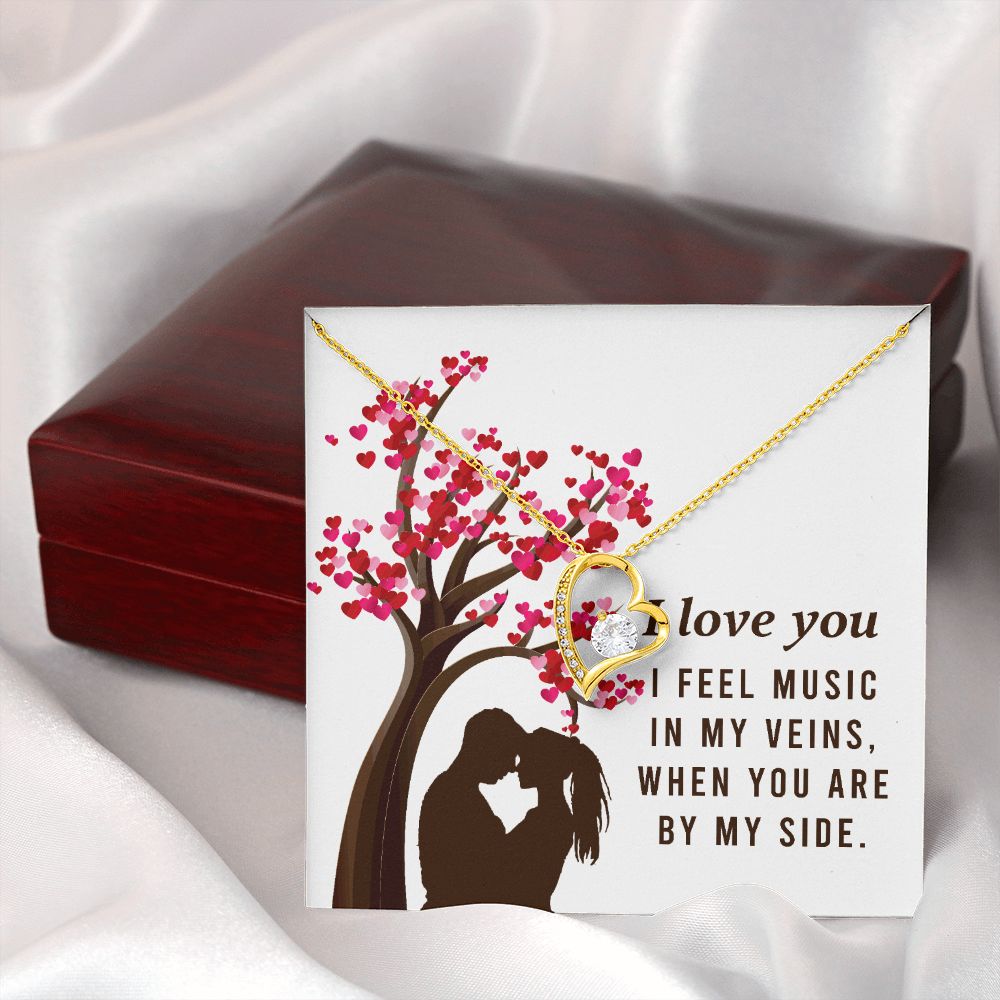 By My Side Forever Necklace w Message Card-Express Your Love Gifts