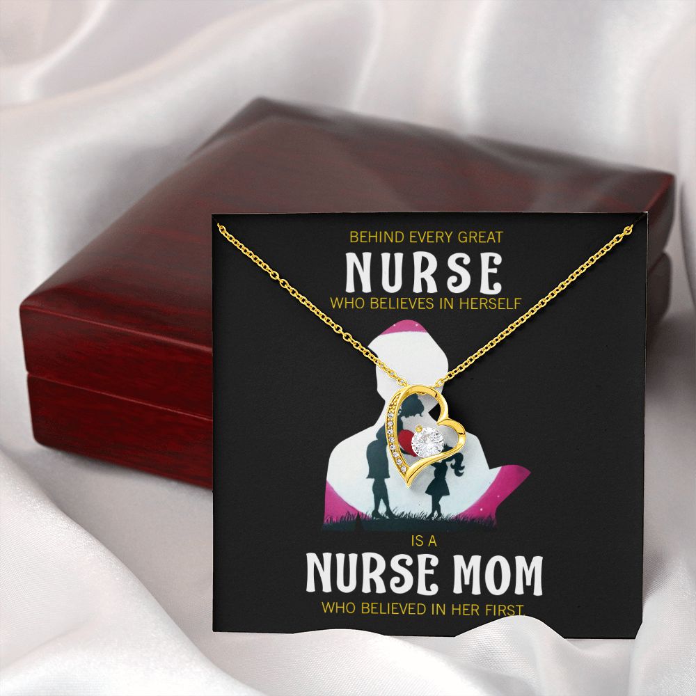 Behind Every Mom Nurse Forever Necklace w Message Card-Express Your Love Gifts