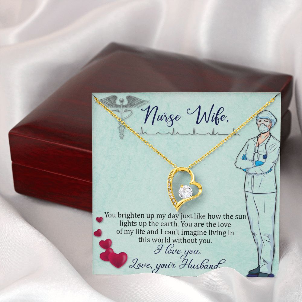 To my Nurse Wife Forever Necklace w Message Card-Express Your Love Gifts