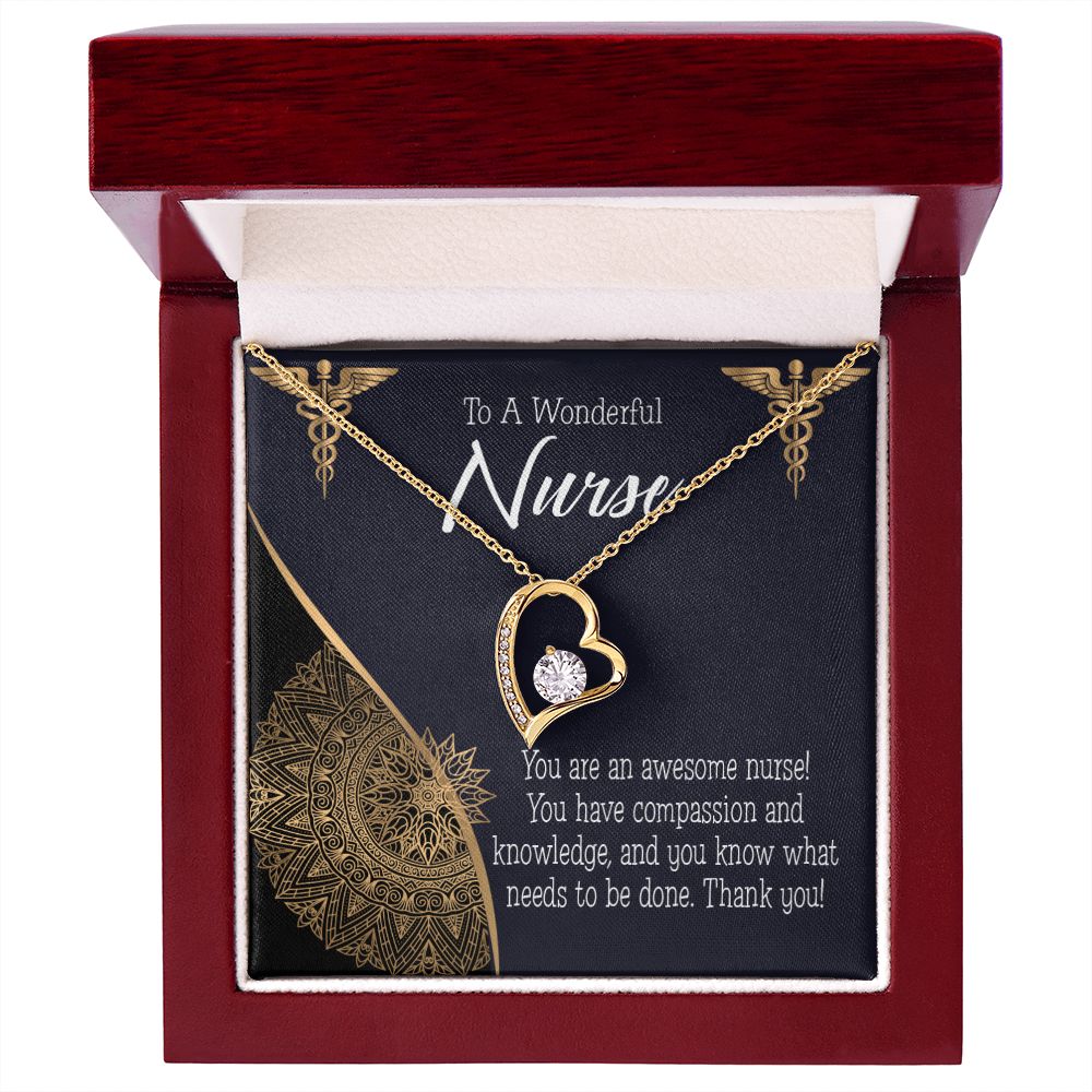 Awesome Nurse Forever Necklace w Message Card-Express Your Love Gifts