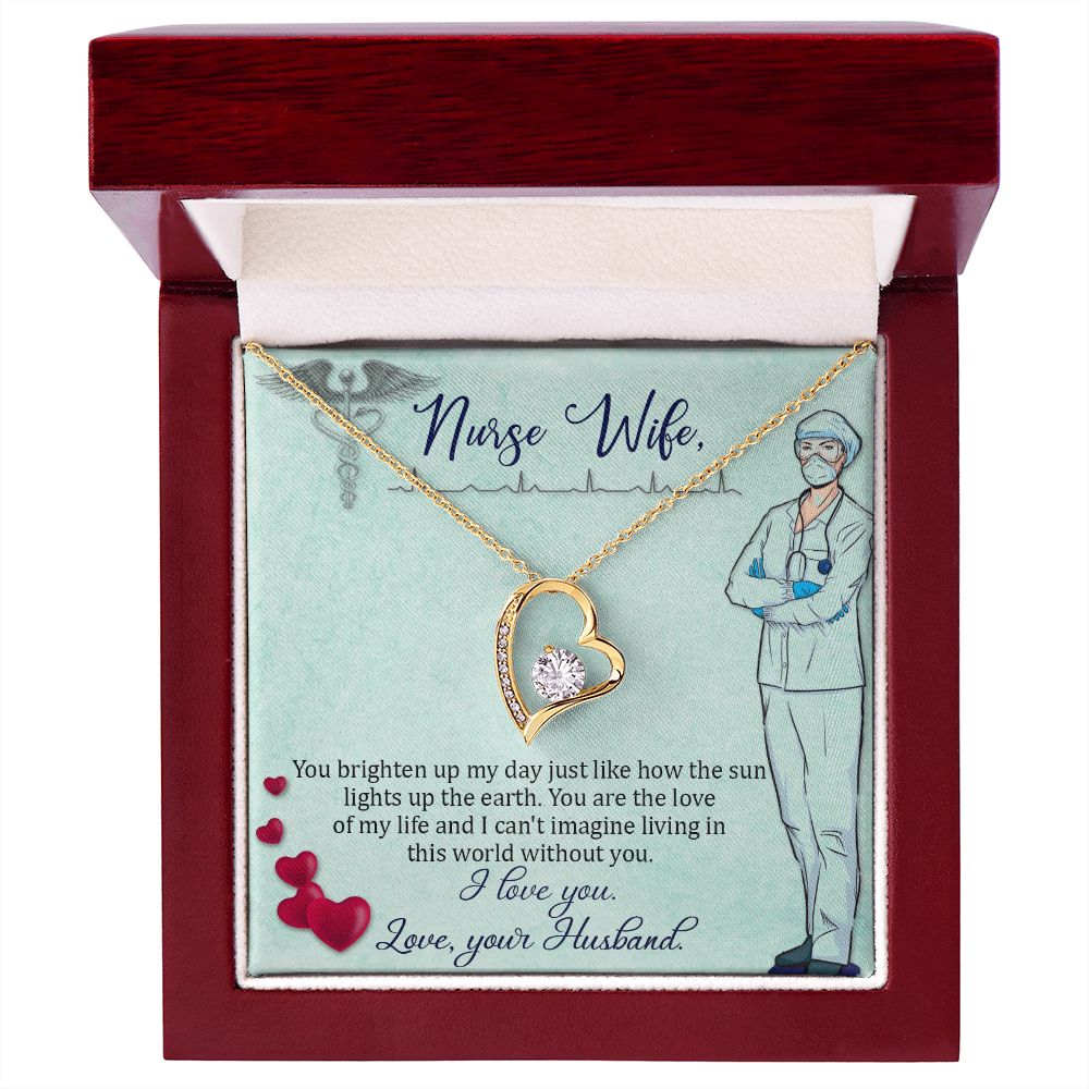 To my Nurse Wife Forever Necklace w Message Card-Express Your Love Gifts