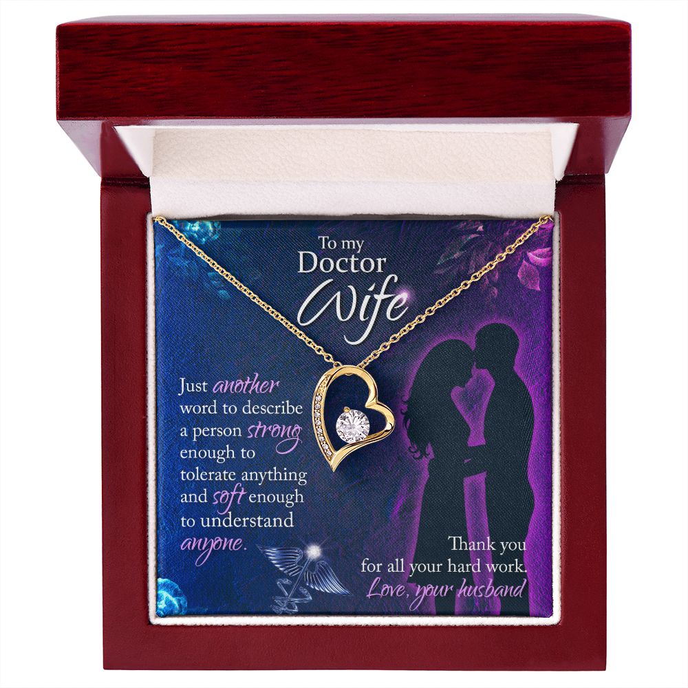 To My Doctor Wife Just Another Word Forever Necklace w Message Card-Express Your Love Gifts