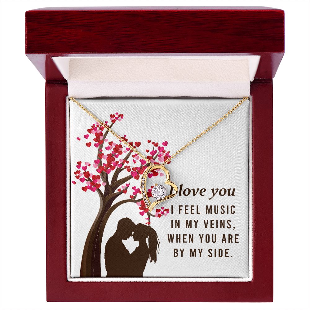 By My Side Forever Necklace w Message Card-Express Your Love Gifts