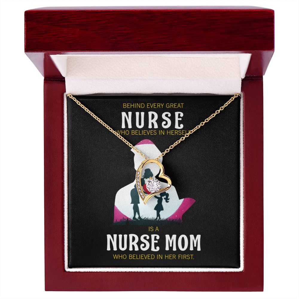 Behind Every Mom Nurse Forever Necklace w Message Card-Express Your Love Gifts