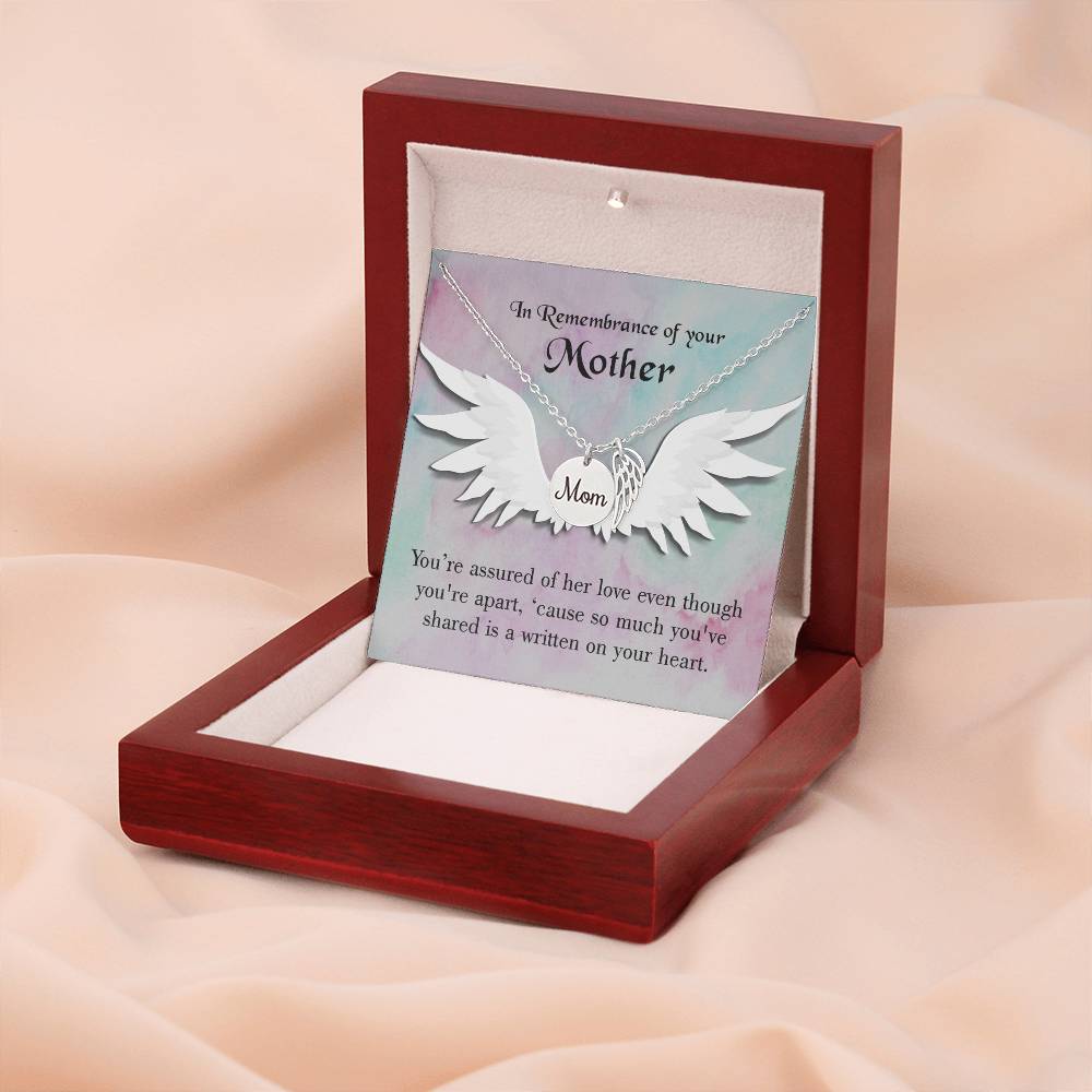 We Are Apart Mom Remembrance Necklace Angel Wing Charm, Stainless Steel 18-22'' Chain-Express Your Love Gifts