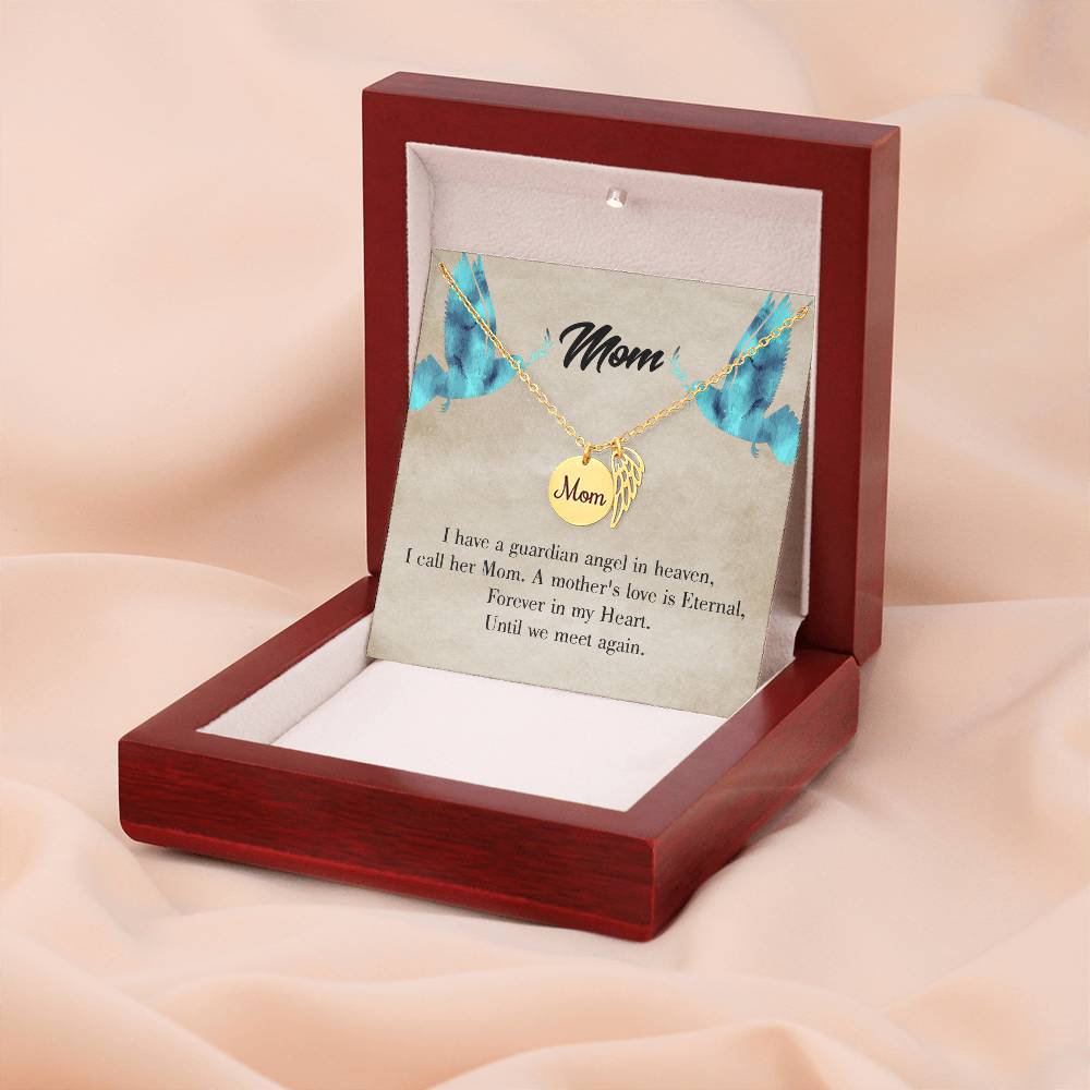 Mother'S Love Is Eternal Mom Remembrance Necklace Angel Wing Charm, Stainless Steel 18-22'' Chain-Express Your Love Gifts