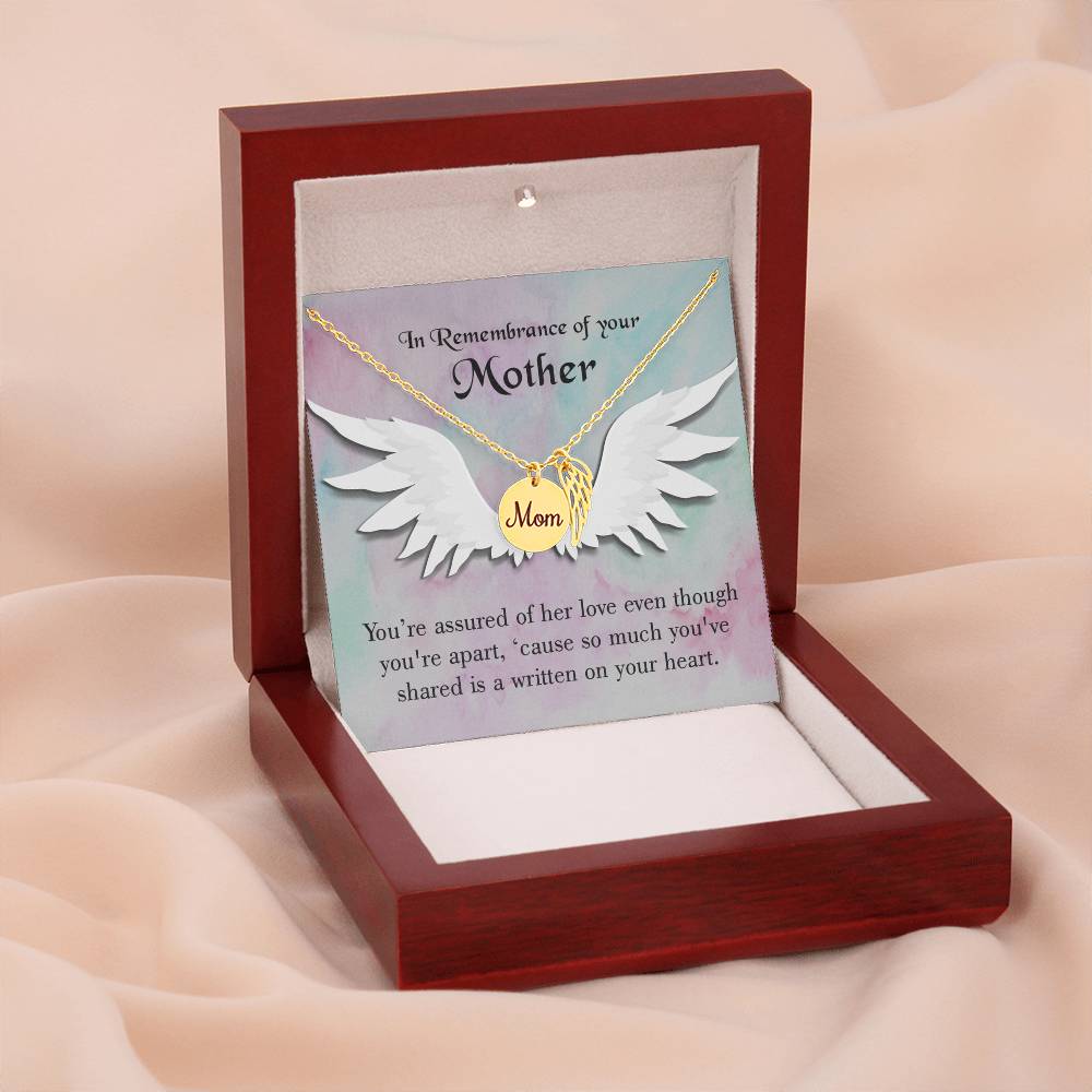 We Are Apart Mom Remembrance Necklace Angel Wing Charm, Stainless Steel 18-22'' Chain-Express Your Love Gifts