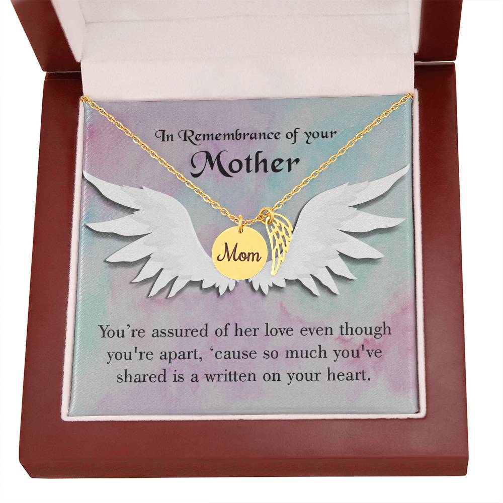 We Are Apart Mom Remembrance Necklace Angel Wing Charm, Stainless Steel 18-22'' Chain-Express Your Love Gifts