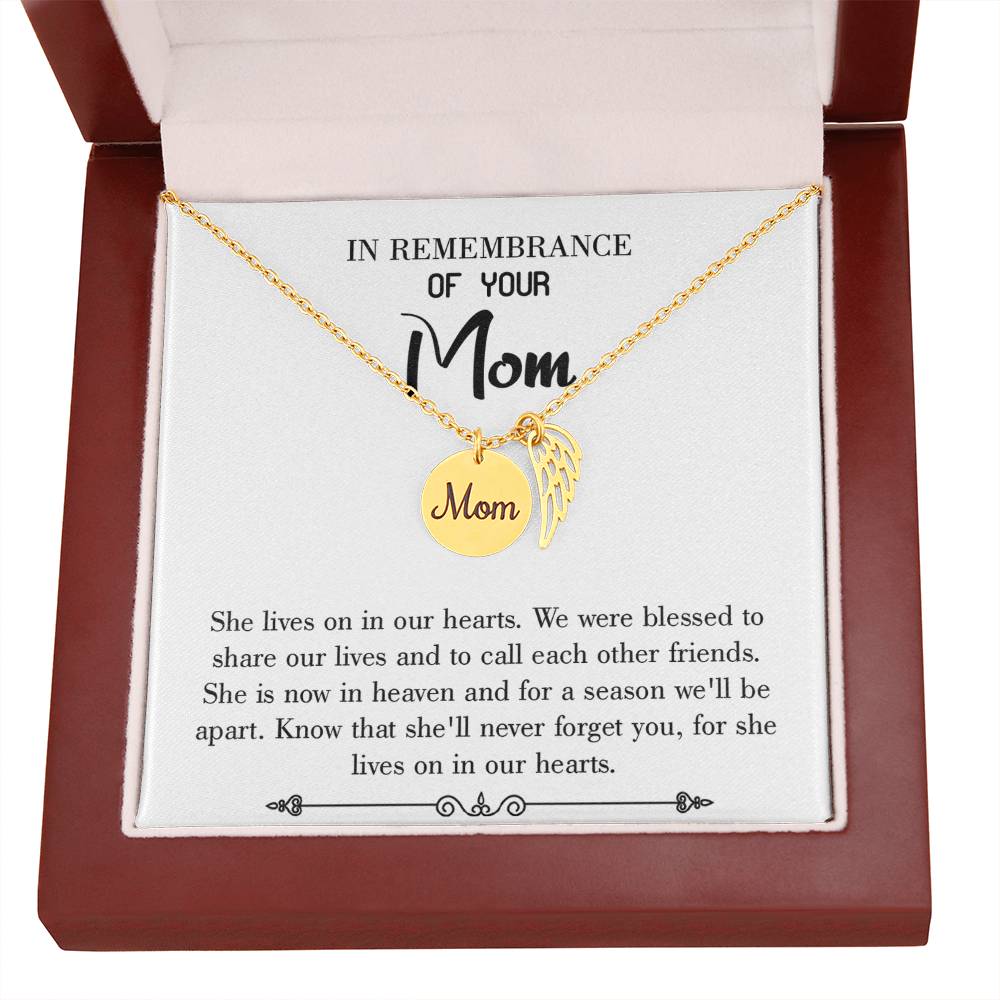 Shared Life'S Joy White Mom Remembrance Necklace Angel Wing Charm, Stainless Steel 18-22'' Chain-Express Your Love Gifts