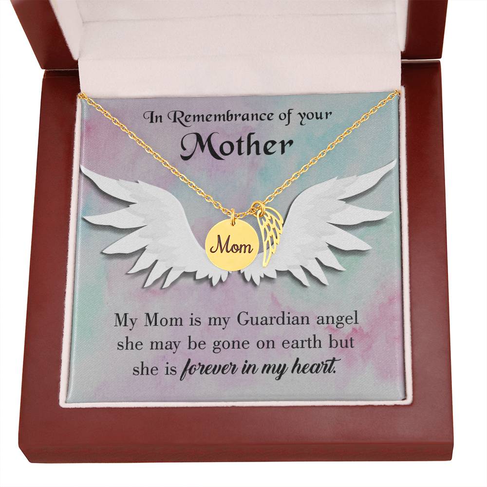 Mommy Guardian Angel Mom Remembrance Necklace Angel Wing Charm, Stainless Steel 18-22'' Chain-Express Your Love Gifts