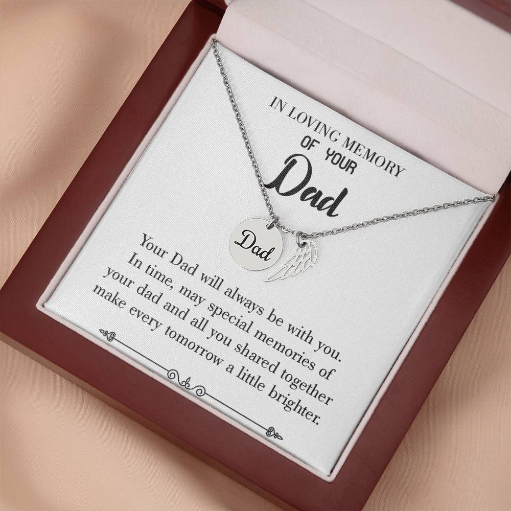 Always Be With You Loss of a Dad Sympathy Gifts Loss of a Parent Remembrance Necklace Memorial Necklace-Express Your Love Gifts