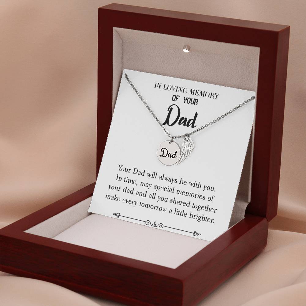 Always Be With You Loss of a Dad Sympathy Gifts Loss of a Parent Remembrance Necklace Memorial Necklace-Express Your Love Gifts