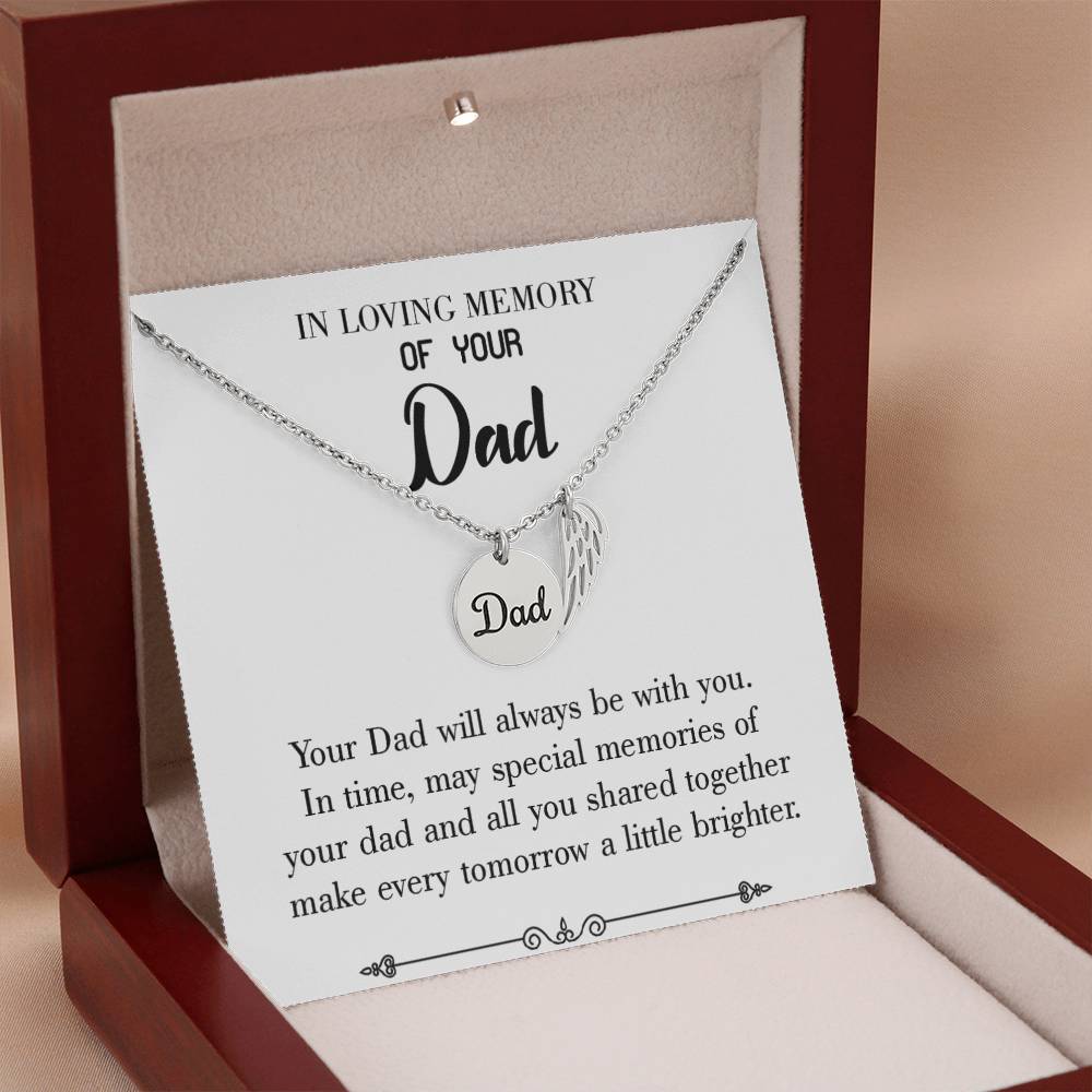 Always Be With You Loss of a Dad Sympathy Gifts Loss of a Parent Remembrance Necklace Memorial Necklace-Express Your Love Gifts