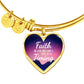 Habakkuk 2:3 God's Timing Stainless Steel or 18k Gold Heart Bangle Bracelet-Express Your Love Gifts