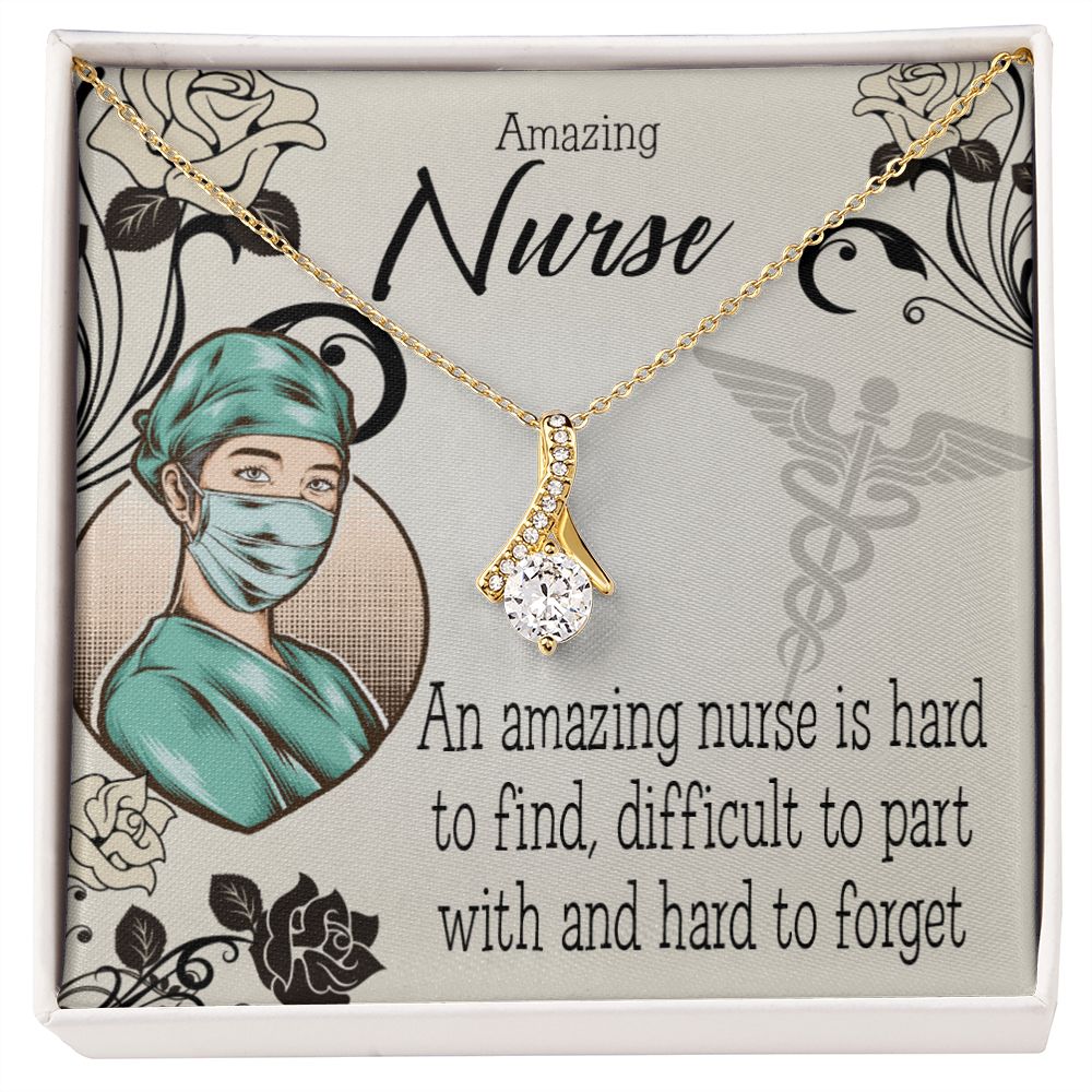 An Amazing Nurse Hard to Forget Alluring Ribbon Necklace-Express Your Love Gifts